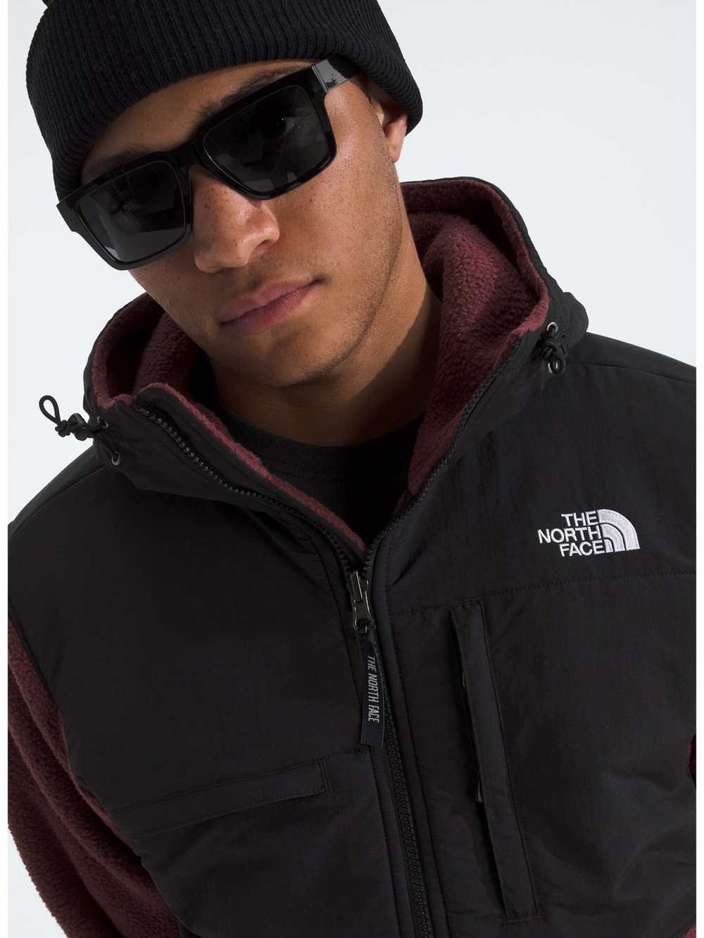 The North Face Retro Denali Burgundy Hooded Full Zip Fleece Jacket Men’s XS - Picture 6 of 10